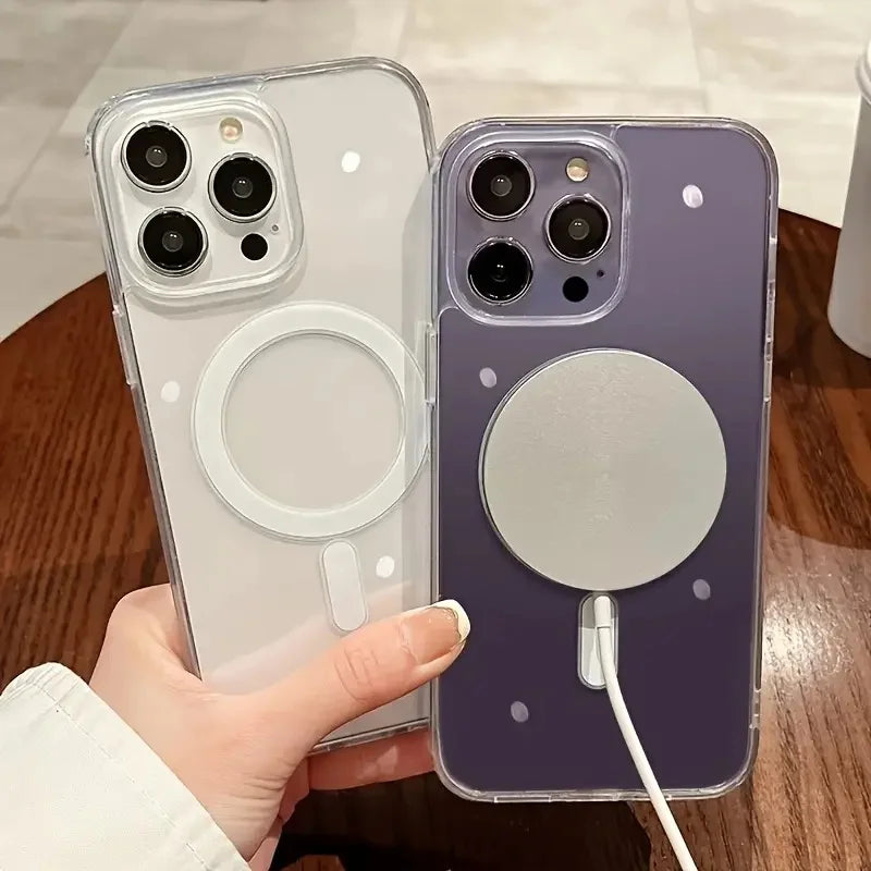 For iPhone 17 ProMax Transparent For Magsafe Magnetic Case for iPhone 17 16 15 14 13 12 11 X XR XS Max Pro Plus Shockproof Cover