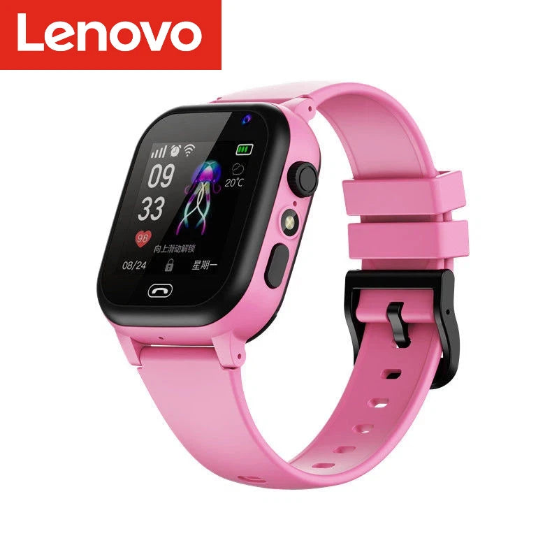 Lenovo Smart Watch Kids 4G Sim Card 2G Internet SOS Tracker Call Phone Voice Chat Photo Children Smartwatch Camera Boy Girl Gift