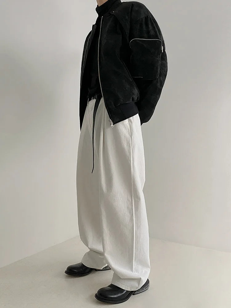 Winter Vintage Suede Jacket Cotton-padded Jacket Men's Korean-style Loose Coat
