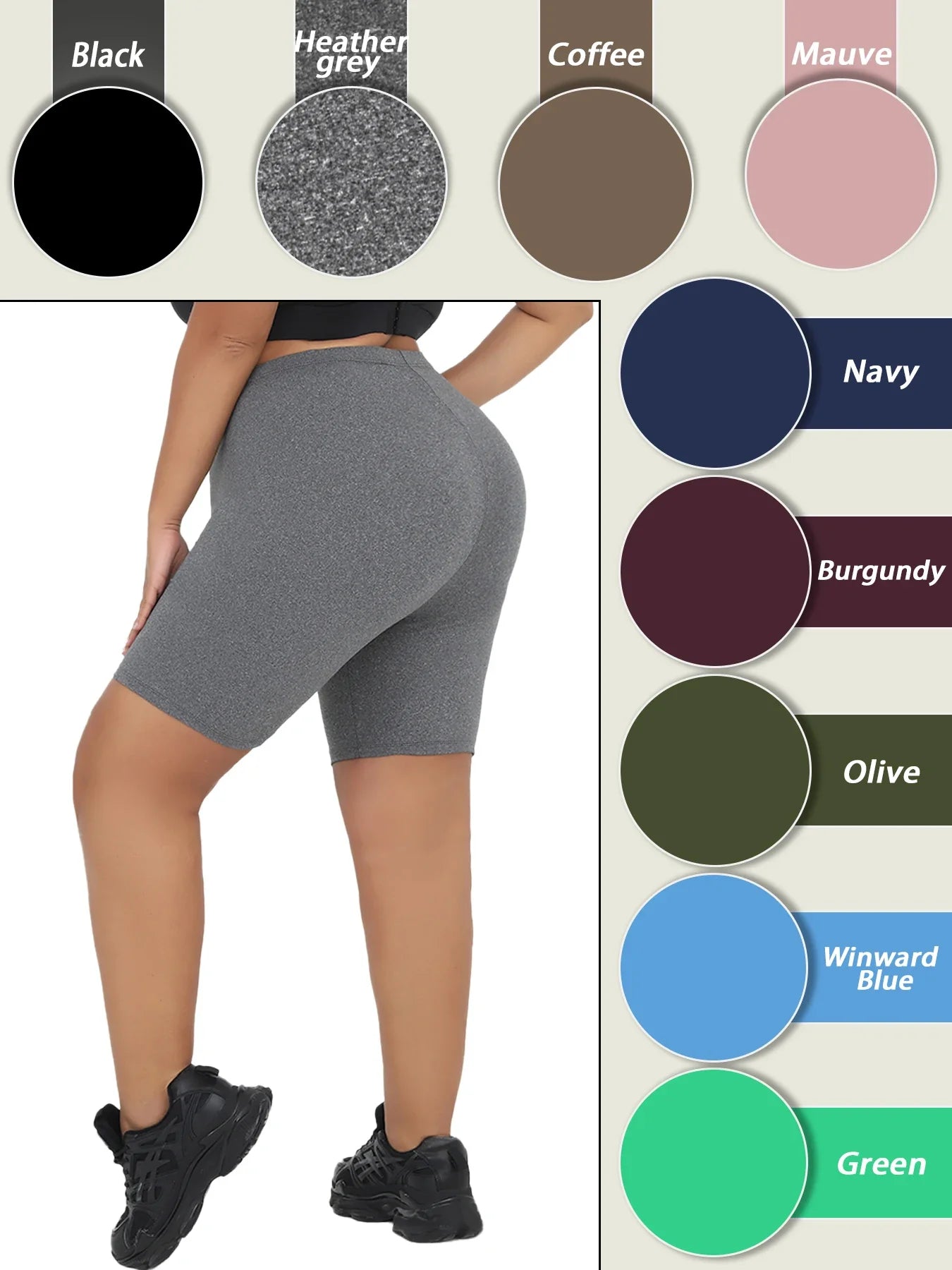 Plus Size Super Soft Biker Shorts For Women No See Through Workout Running Yoga Athletic Shorts 6"Inseam RUNNING