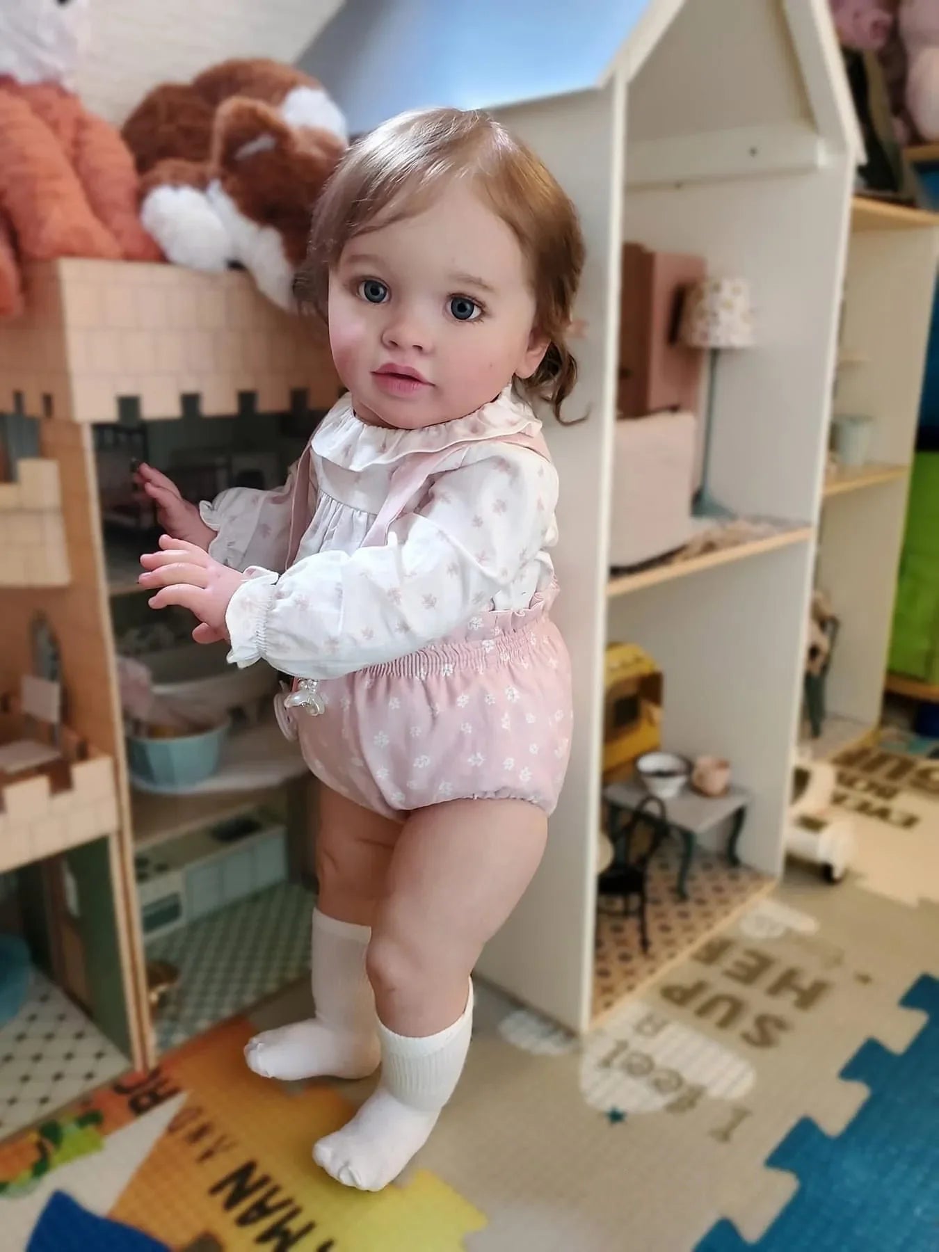 NPK 66CM Pippa Already Painted Finished Doll Reborn Toddler Huge Baby Size Popular Lifelike Soft Touch 3D Skin Art Doll