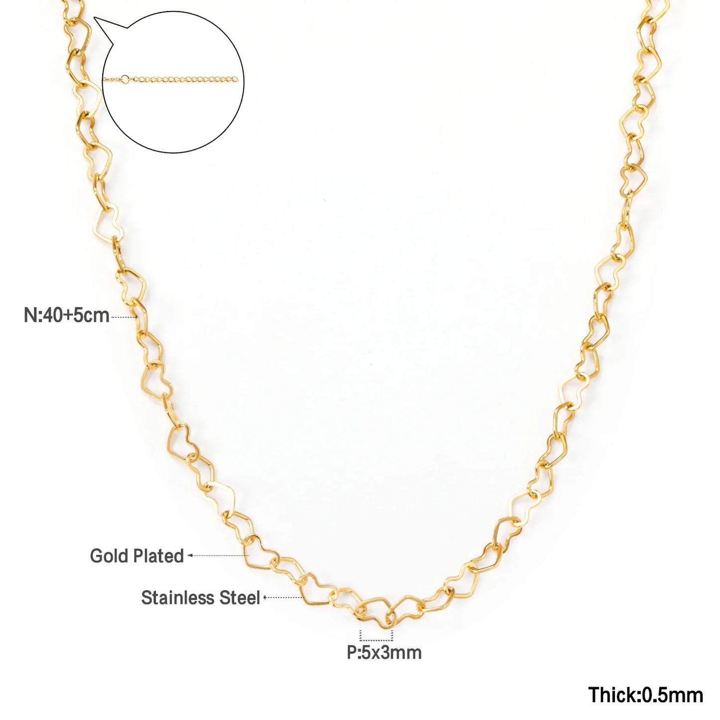 LUXUKISSKIDS Fashion Collier Simple Heart Girls Pendant Necklace Small Love Shape Stainless Steel Hearts Clavicle Choker Jewelry