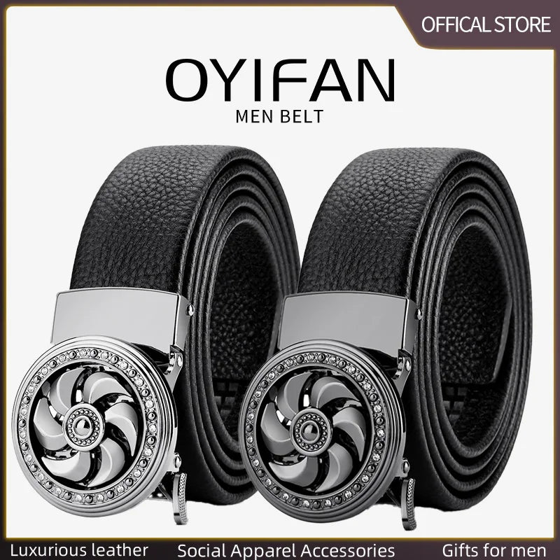 Men's Belt Leather Men Belts Waistband Automatic Belt for Man Mens Male Genuine Waist belts Business belts