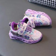 Disney Girls' Casual Shoes Led Light Shoe Leather Fashionable Children's Sports