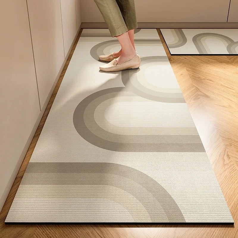 Japanese Minimalist Anti-skid Floor Mat for Household Use - Quiet Cream Style Kitchen