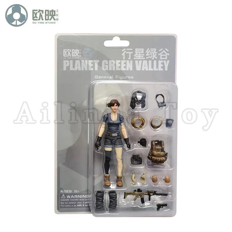 Ou Ying Studio 1/18 Planet Green Valley PGV 3.75inch Action Figure EFSA Male Female Robot Figures Anime Model