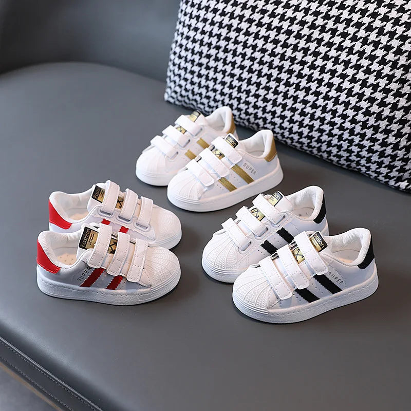 Children's Sneakers Kids Fashion Design White Non-slip Casual Shoes for Boys Girls