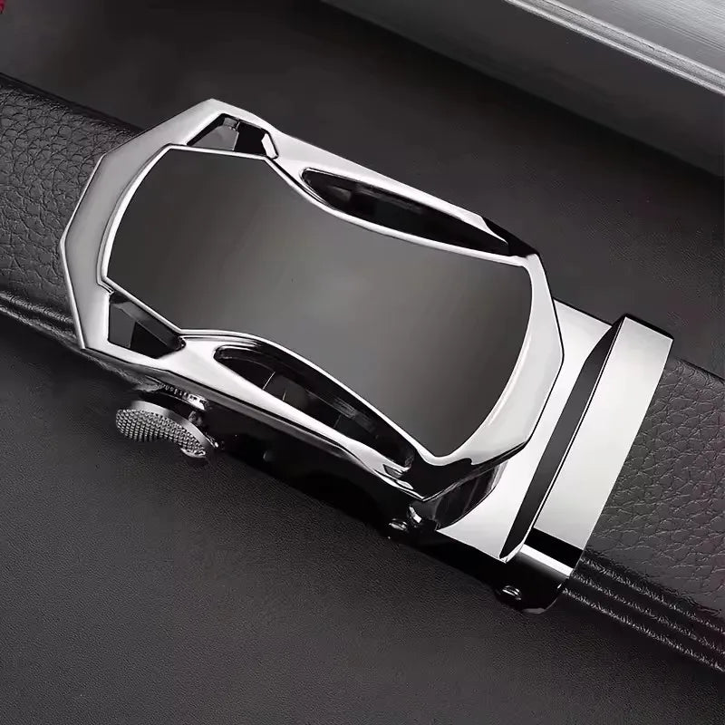 Men's Famous Brand Belt High Quality Leather Luxury Belt Metal Automatic Buckle Belt Business Leisure Trend Belt，For Ideal Gifts