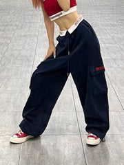 Y2k Baggy Cargo Pants Woman Sports Wide Leg Sweatpants Hip Hop Korean Fashion