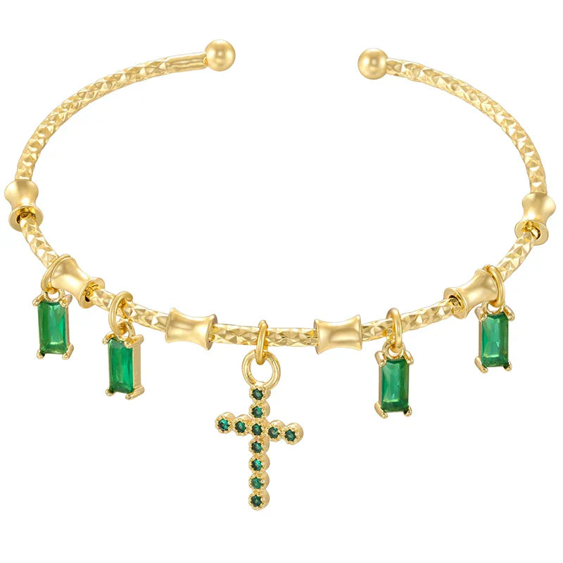 ZHUKOU candy charms bracelet for women Gold color romantic round charms bangles lady birthday gifts Man bracelet Jewelry VL338