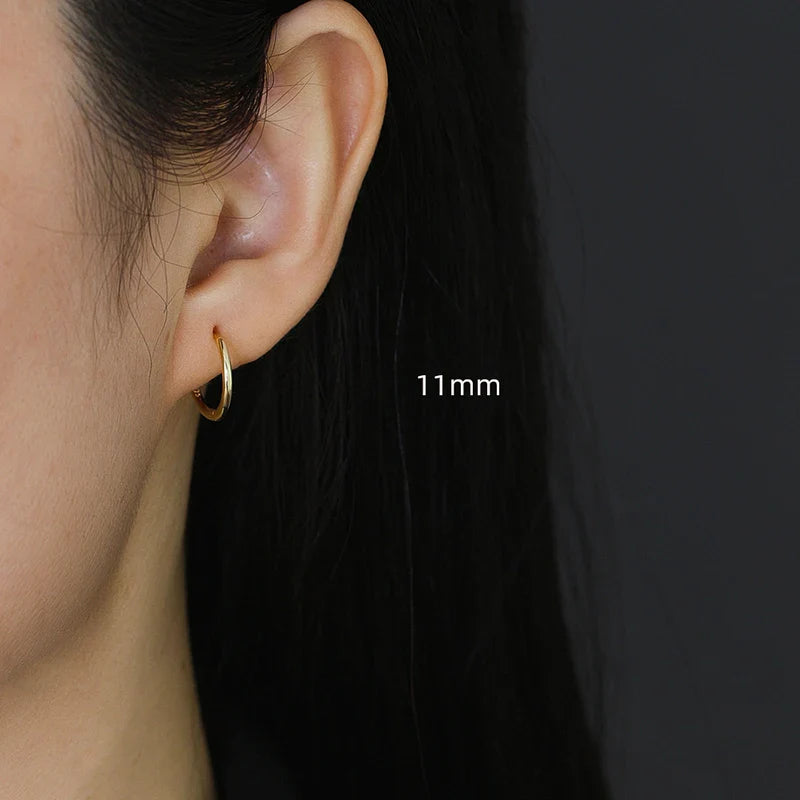 WANTME 925 Sterling Silver Fashion Simple Huggies Ear Buckle Accessories Minimalist Charm Ear Hoop Earrings for Women Jewelry