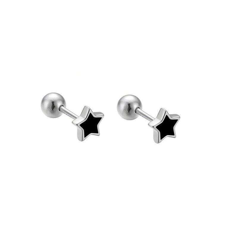 WANTME 925 Sterling Silver Fashion Simple Golden Flower Beads Small Stud Earrings for Women Teen Piercing Jewelry Accessories