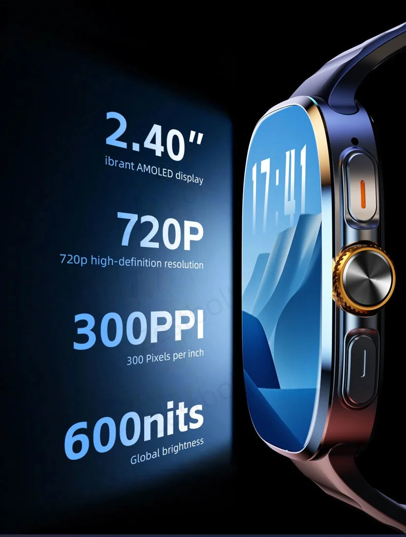 M99 Smartwatch 2.4inch Larger Amoled Screen 12 Panel Menu Smart Watch With 190° Rotating Camera 2100Mah Battery Android 10.0 OS