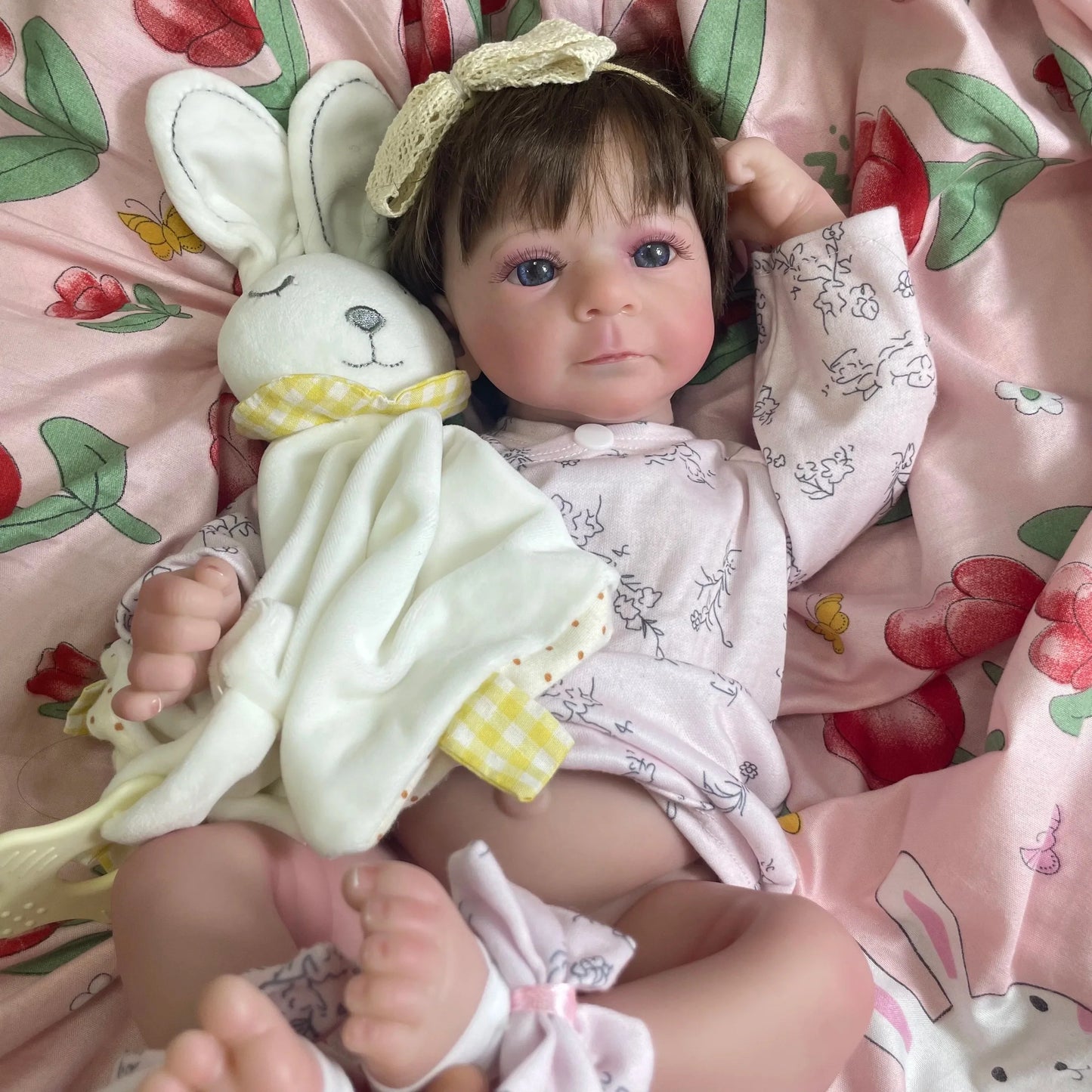 MRB 17-18Inch Finished Reborn Dolls Felicia Silicone Vinyl Or Cloth Doll Lifelike Adorable Newborn Girl Best Christmas Gift