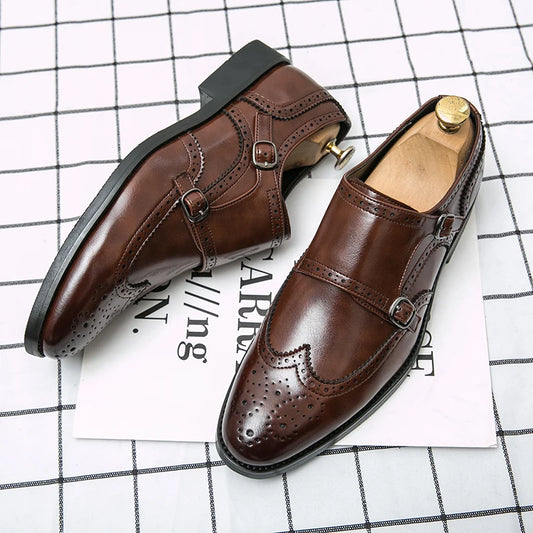 Handmade Men Formal Shoes Leather Business Dress Wedding Flats Man Office Luxury Male Breathable Oxfords Suit Shoes 2023 38-48