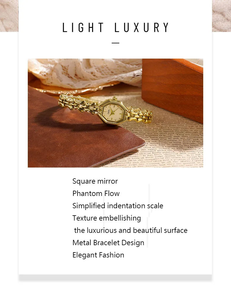 GEDI Brand Ladies Watches are Exquisite Light Luxury Retro Metal Bracelets high-end Waterproof Women Fashion Quartz Wristwatches
