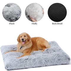 Soft Plush Pet Bed Mat Removable Calming Cushion Dog Cat Large Cleaning Puppy