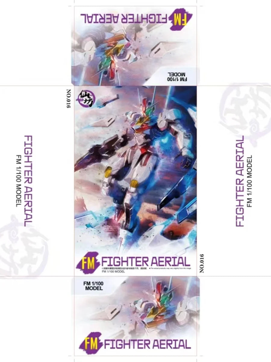FM 1/100 Witch from Mercury Aerial Mecha Model Kit Action Figure Doll for Kids with Water Sticker And Display Bracket Toy Gift