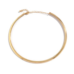 Elegant Simple Chunky Circle Torques Necklace for Women Trendy Choker Collar