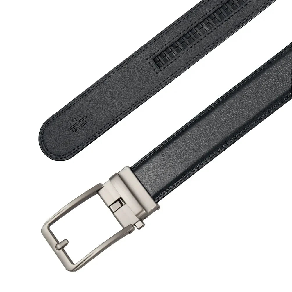 Plus Size 170 160 150 140 130cm Click Business Belts Men Automatic Buckle Genuine Leather Men's Jeans High Quality Waist Strap