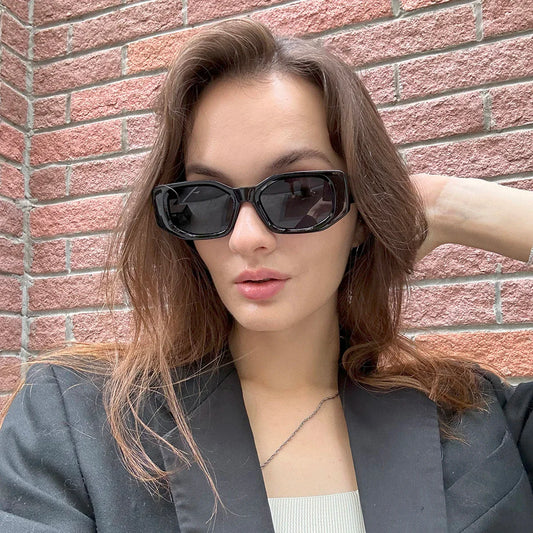 Ruiao 2025 new black classic retro designer branded concave irregular thick frame men women fashion sunglasses