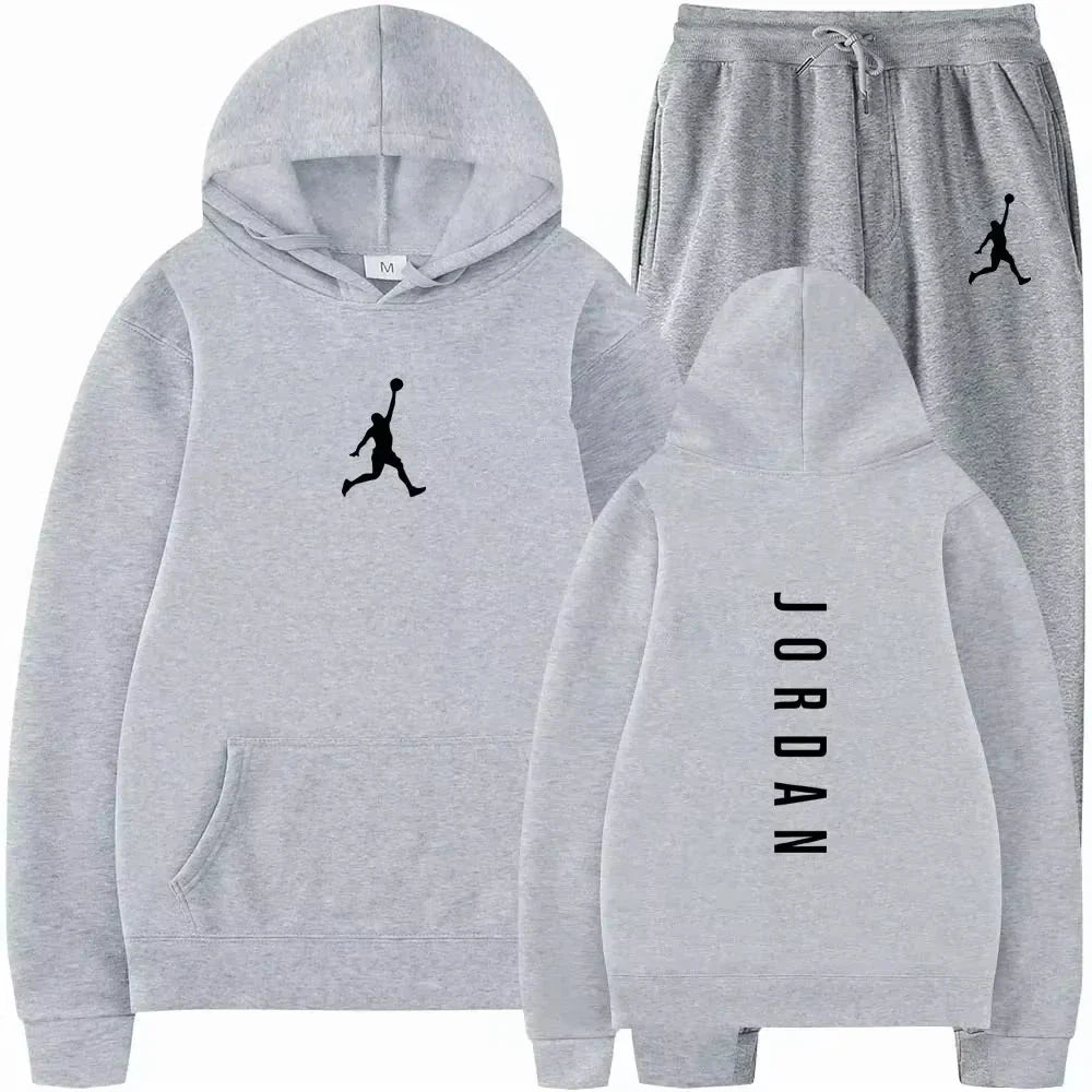 2026 Spring/Summer New Collection Outdoor Fitness Basketball Casual Sportswear Set, Stylish Men's Hooded Sweatshirt + Jogging Pa