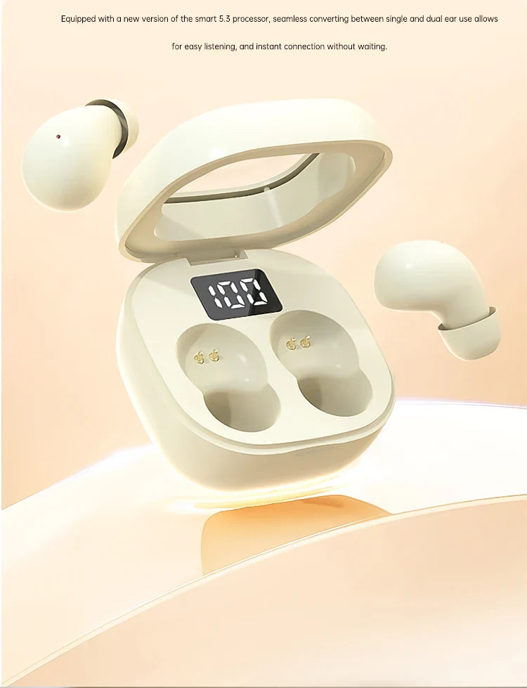 Mini Sleep Wireless Bluetooth Headphones TWS Headsets With Mic Stereo Sport In-ear EarphoneLong Standby HD Call Earbuds Game