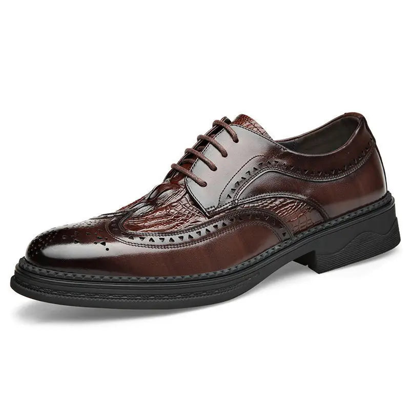 Men's Brogue Shoes Men Business Shoes Casual Formal Business leather Shoes Men brown Wedding Shoes Italian Dress banquet Shoes