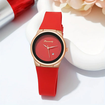 Fashion Roma Dial Women Calendar Quartz Watches Casual Silicone Band Ladies Sports Wristwatch Reloj Mujer
