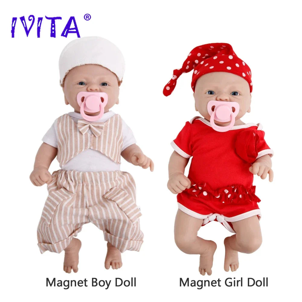 IVITA 100% Full Silicone Reborn Doll Wholesale Realistic Baby Toys Lifelike Newborn Baby DIY Painted Dolls Kit for Children Gift