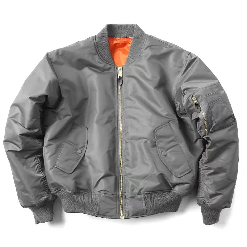 Men MA1 Jacket Winter Outdoor Thick Quality Nylon American Military Uniform Aviator