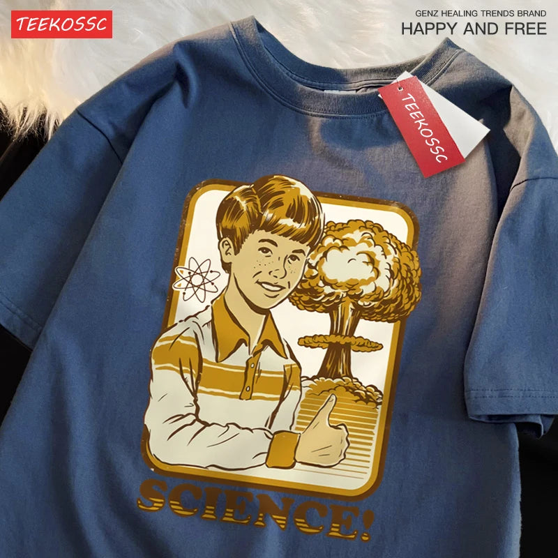 Science Variant Explosion Laboratory T-Shirts Men Harajuku Breathable Tshirts Oversized Loose Tshirts Fashion Cotton Tee Clothes
