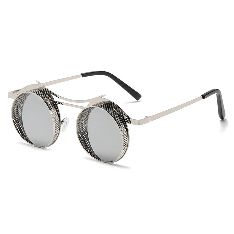 OEC CPO Steampunk Round Sunglasses Women Men 2023 Metal Mesh Personality Sun Glasses Female Eyewear Goggle UV400 Shades Oculos