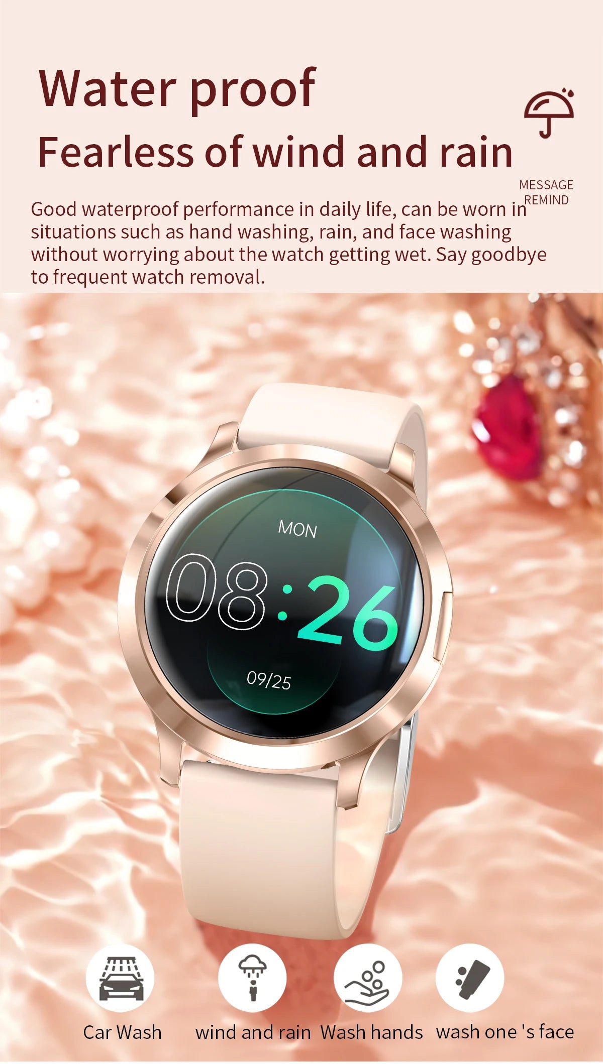 LIGE 2025 New Smart Watch For Women AMOLED HD Screen Watches IP68 Waterproof Heart Rate Monitor Ladies Utra-thin Smartwatch