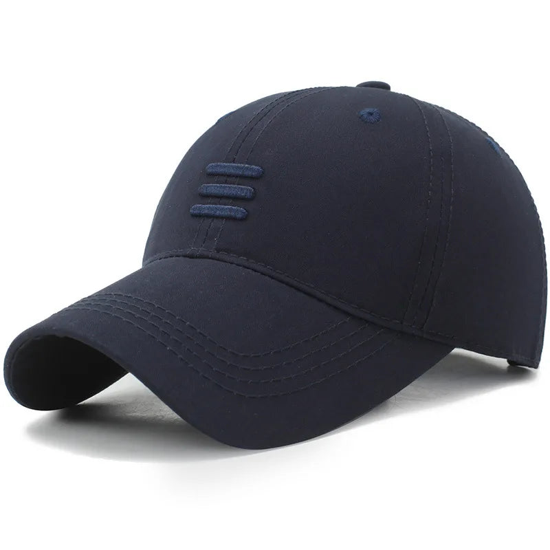 Three Horizontal Lines Embroidery Baseball Caps Spring and Autumn Outdoor Adjustable Casual Hats Sunscreen Hat