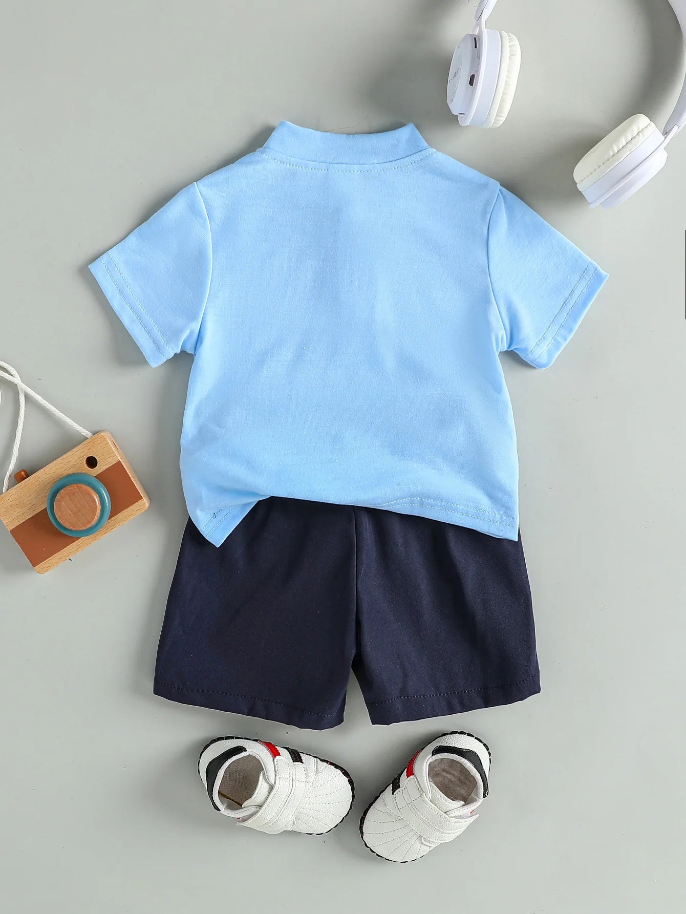 2PCS Infant Baby Boy Clothes Set White Short Sleeves T-shirt Shorts  Summer Daily Casual Outfit for Toddler Suits