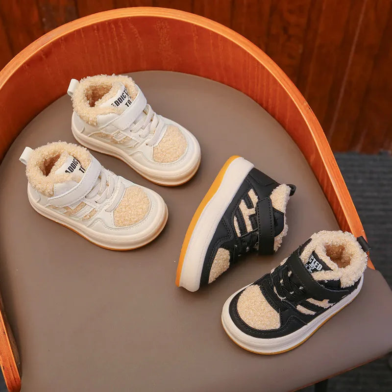 Girls Cotton Shoes Children Plush Thickened Anti-skid Shoes Boys Warm Sports Shoes