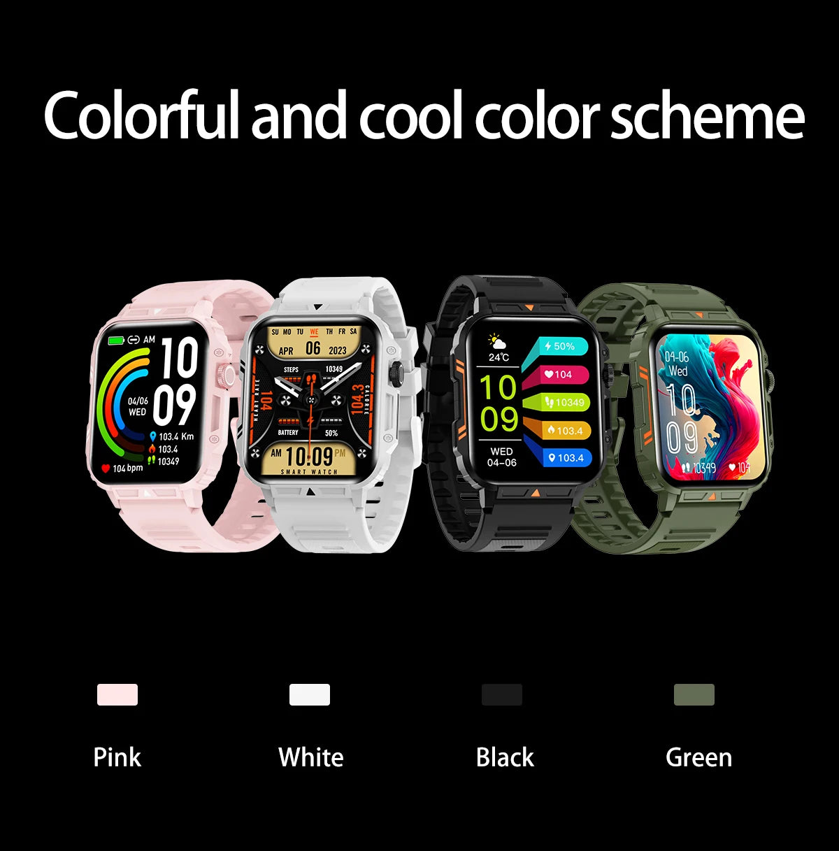 Military Men Smart Watch Health Monitor Wireless Call Smartwatch Fitness IP68 Waterproof Sports Watches for Women Android 2025