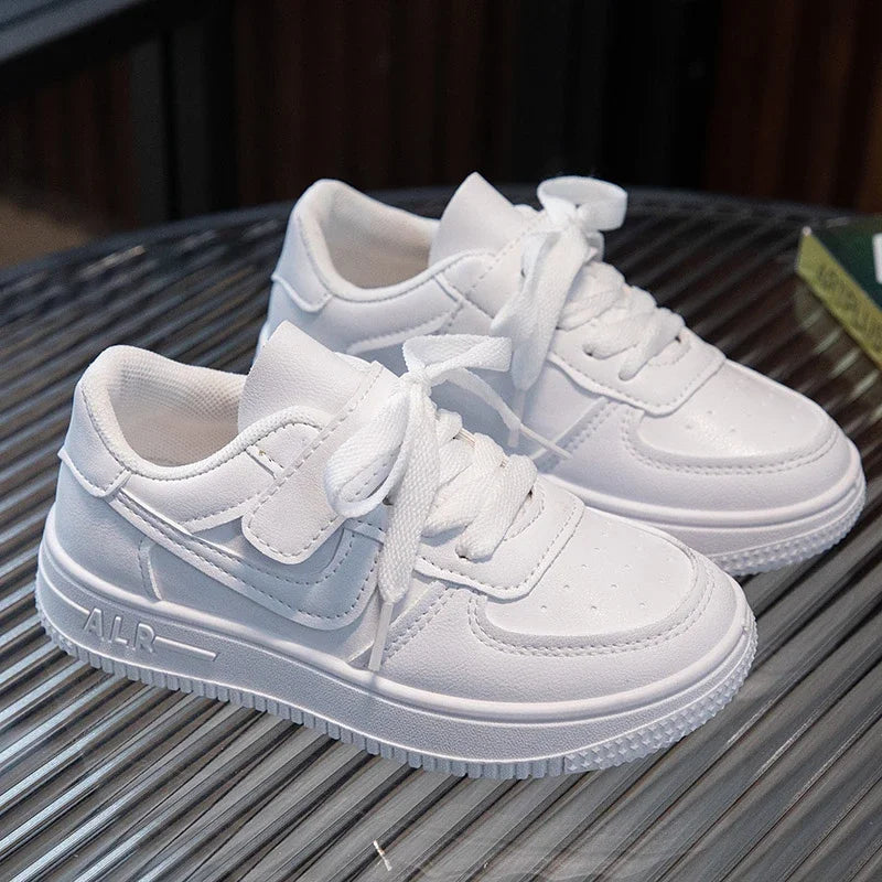 2023 Sneakers Kids Solid White Shoes for Boys and Girls Casual Sports Board Shoes Spring Autumn Chaussures