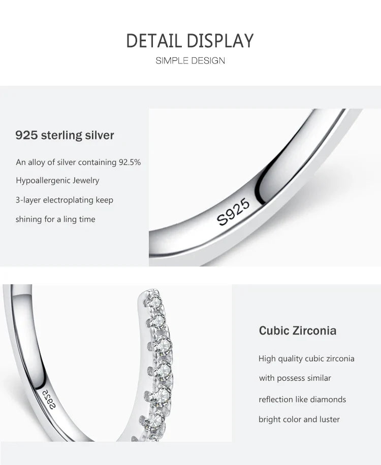 Ailmay 925 Sterling Silver Fashion Open Size Sparkling CZ Index Finger Ring For Women Classic Wedding Engagement Fine Jewelry