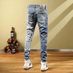 Blue Hole Trend Small Foot Pants Men's Casual Slim Comfortable Breathable