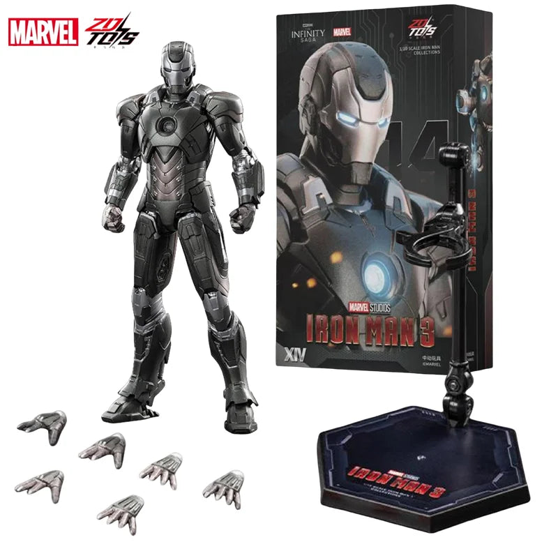 ZD Toys Iron Man MK35 Red Snapper Action Figure Iron Man Mk41 Mk47 Tank MK24 MK22 1/10 Scale Iron Man Collections Gift