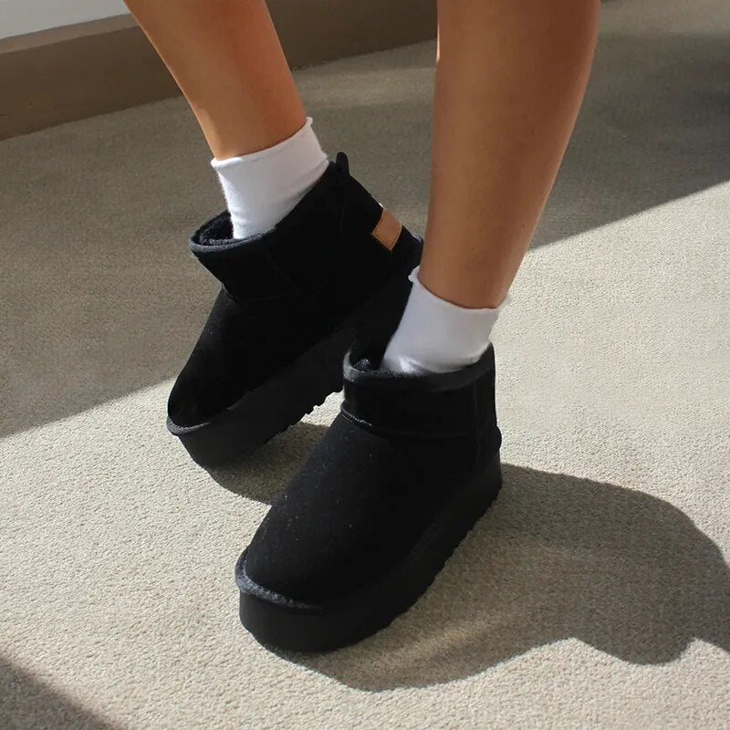 Women Snow Boots Plush Warm Casual Shoes Thick Goth Fashion