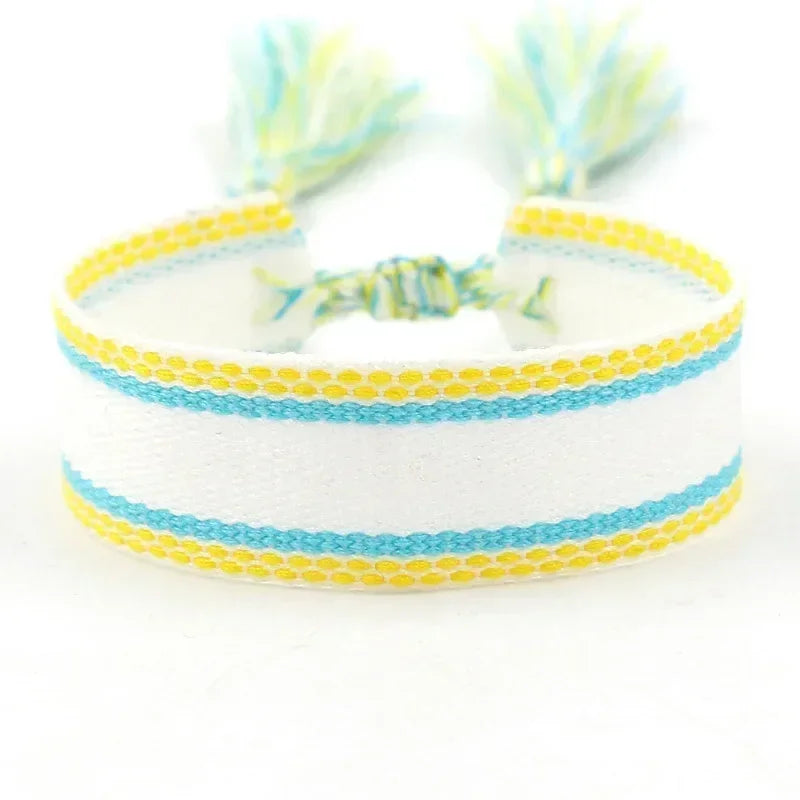 Ethnic Personality Braided Fabric Bracelet for Women Bohemian Adjustable Bracelet Handmade Wrist Bracelet Tassel Fashion Jewelry