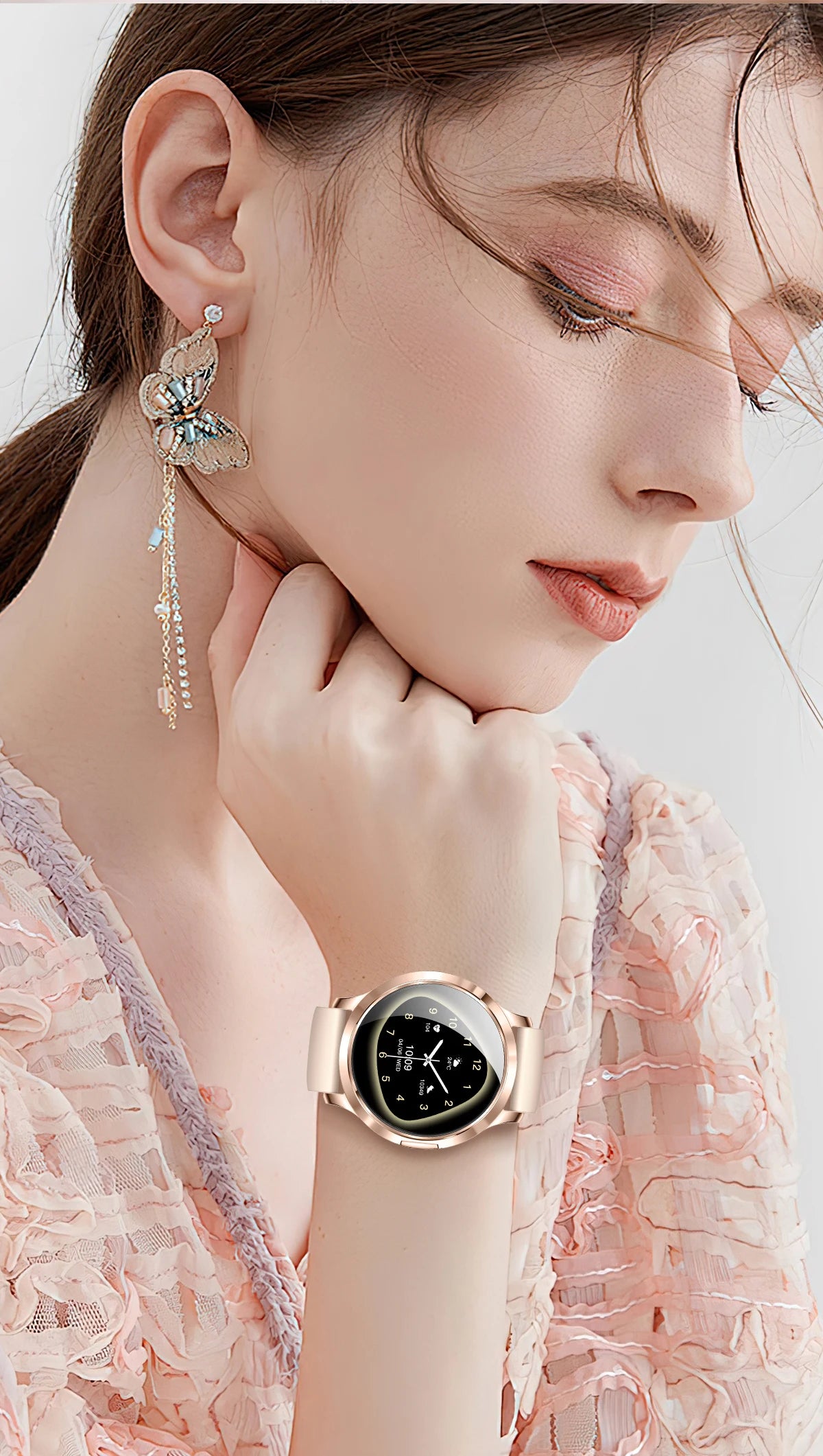 LIGE 2025 New Smart Watch For Women AMOLED HD Screen Watches IP68 Waterproof Heart Rate Monitor Ladies Utra-thin Smartwatch