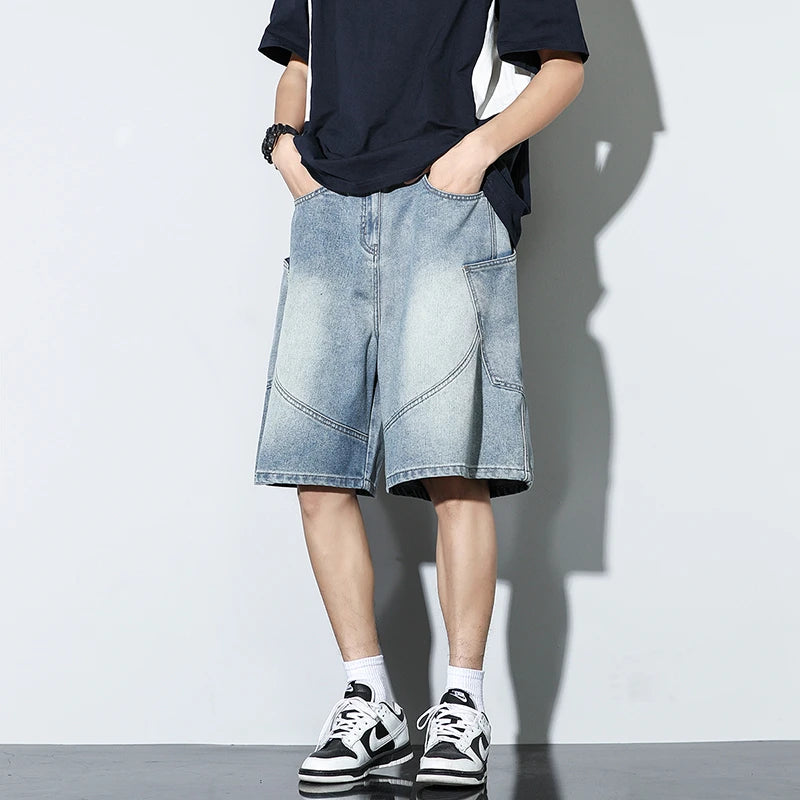 Baggy Denim Shorts Fashion Casual Straight Harajuku Jeans