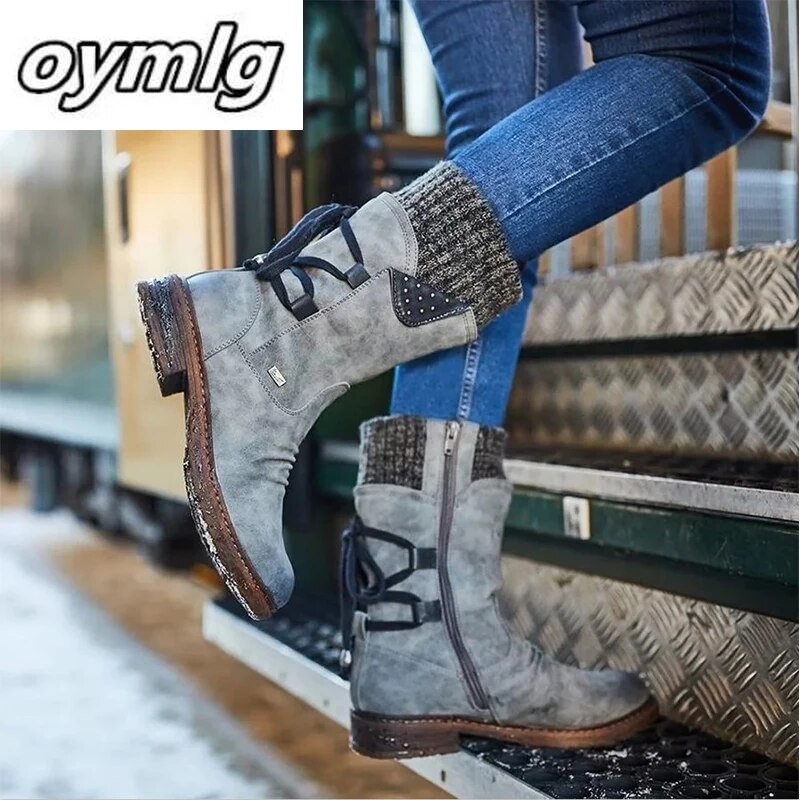 Women boots Winter Mid-Calf Boot Winter Shoes Ladies Fashion Snow Boots Shoes