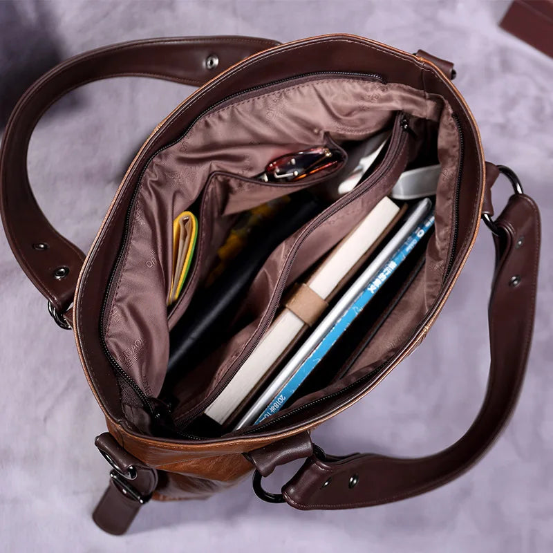 Fashion Large Capacity Commuter Ladies Tote Bag Retro Casual Girls Single Shoulder