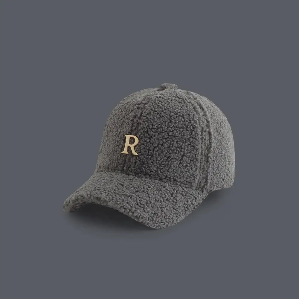 Baseball Cap Winter Hats For Women Men Unisex Letter Metal Logo Imitation Cashmere Keep Warm Simple Casual Winter Cap New Velvet