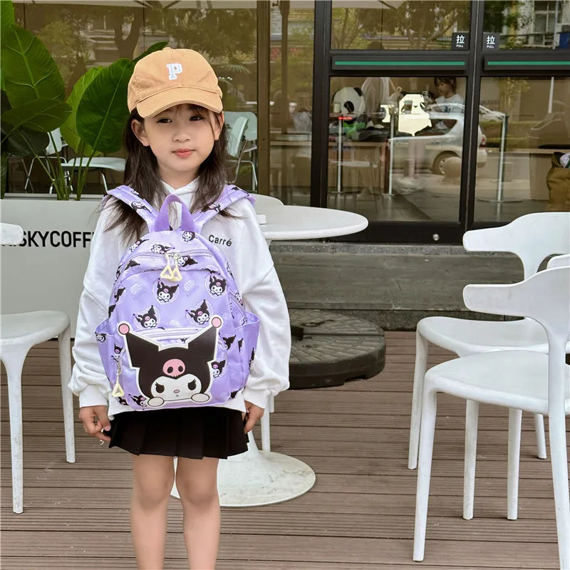 Anime Cartoon Kuromi Melody Cinnamoroll Backpack Boys Girls Cartoon Hello Kitty Kawaii Canvas Fashion Children's Schoolbag
